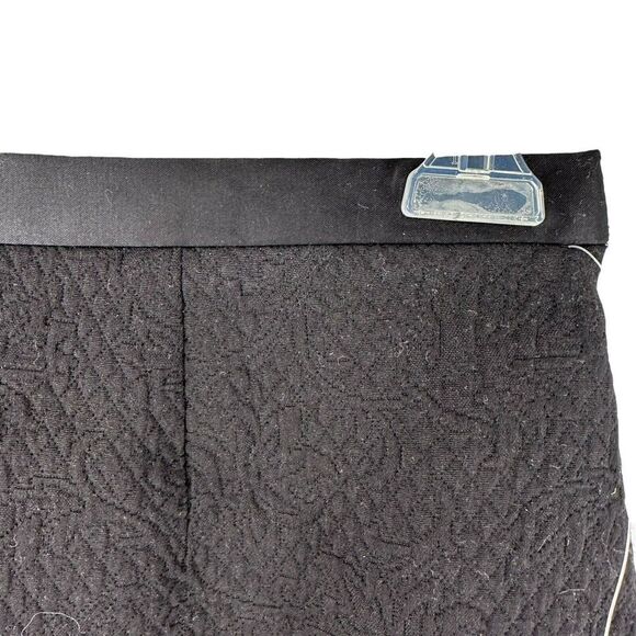 Kasper Skirt Black Pencil Straight Quilted Career Size 4 Satin Trim Metropolitan - Picture 2 of 8